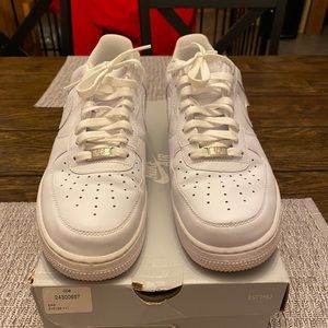 All white Nike Air Force ones size 8.5